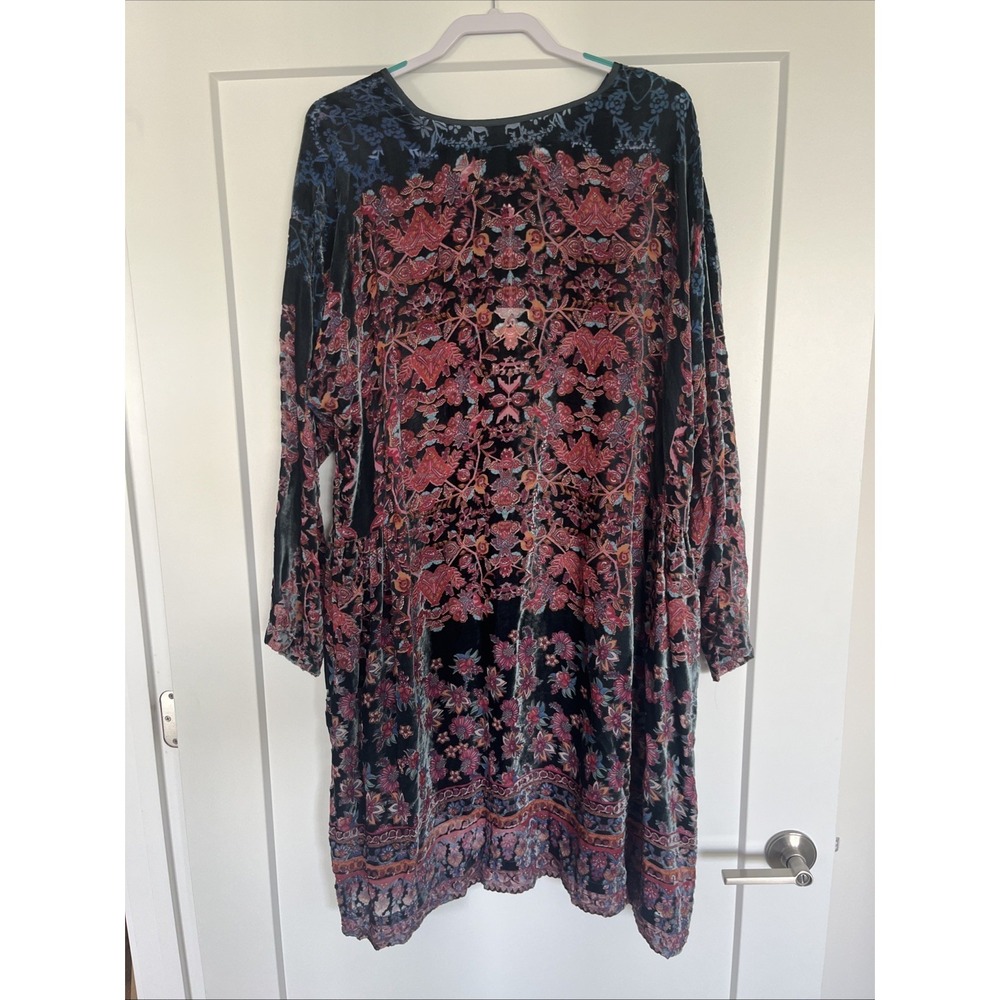 NWT Johnny Was Pete & Greta Betimo Velvet Burnout Tunic Dress XL w/ Slip - Picture 2 of 8